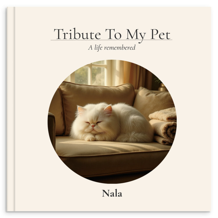 Nala's memorial book cover