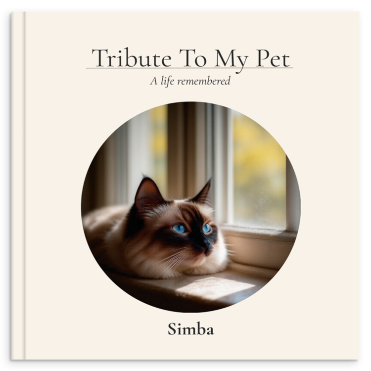 Simba's memorial book cover