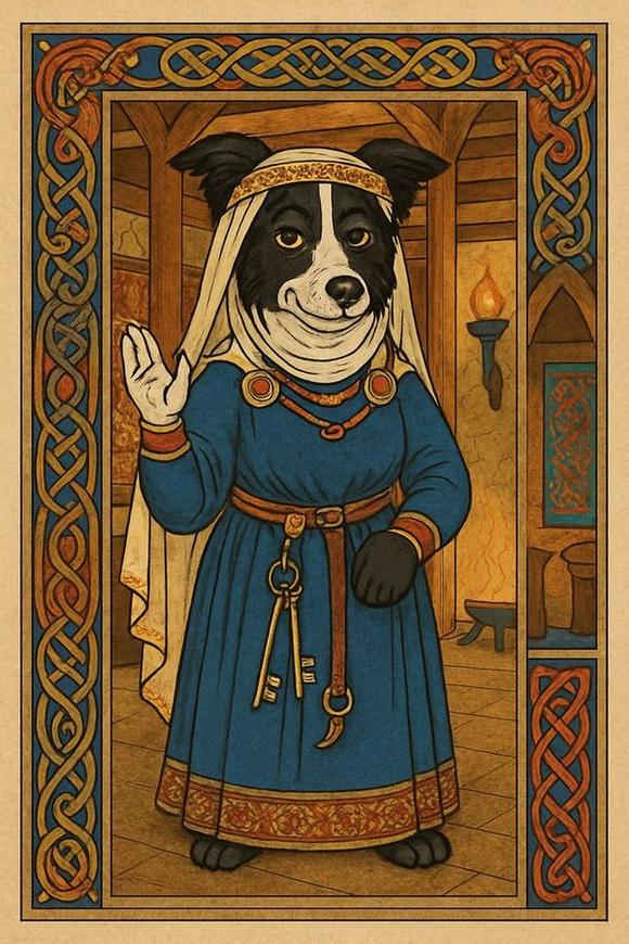 Pet portrait, Anglo-Saxon noblewoman
